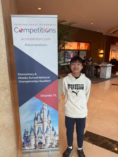 Tyler proudly represents Hilldale School at the National Geography Bee